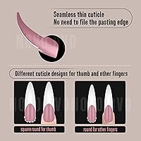 NOVO OVO XXL Curved Stiletto Almond French Tip Nail Tips — image 3