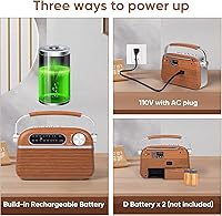 ONGTEED Portable AM FM Analog Radio with Bluetooth Speaker — image 4