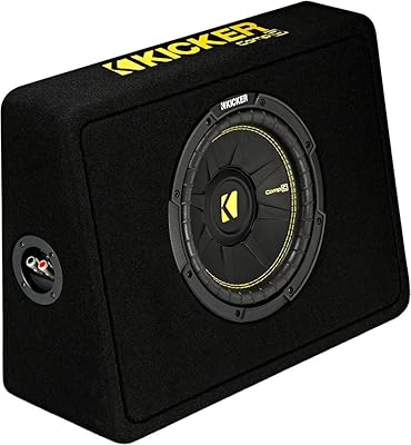 Kicker TCWC104 CompC 10″ Subwoofer in Thin Profile Enclosure 4-Ohm