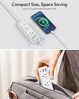 NTONPOWER Flat Plug Power Strip 15 ft Extension Cord Surge Protector — image 9
