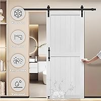 S&Z TOPHAND 48in x 80in MDF Barn Door with 8FT Sliding Door Hardware Kit — image 4