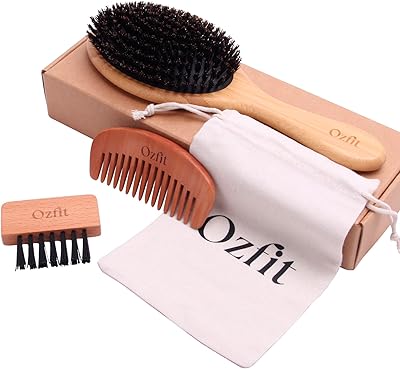 OZFIT 100% Boar Bristle Hair Brush