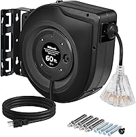 WILAWELS Retractable Extension Cord Reel 60FT 12AWG — image 1
