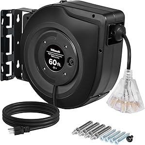 WILAWELS Retractable Extension Cord Reel 60FT 12AWG Review