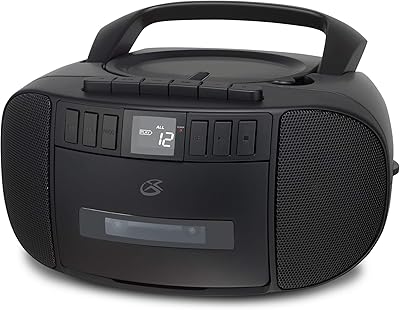 GPX BCA209B Portable Boombox with CD and Cassette Player