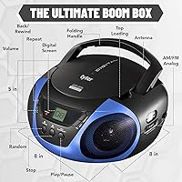 Tyler TAU101-BL Portable Boombox CD Player AM/FM Radio — image 5