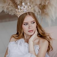 Aoligrace Luxury Cubic Zirconia Tiara - Gold — image 3