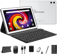 TOOTON 10.1-inch Android Tablet with Keyboard, 128GB Storage, Octa-Core Processor — image 1