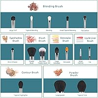 Jessup 15-Piece Makeup Brush Set (Black/Silver) — image 3