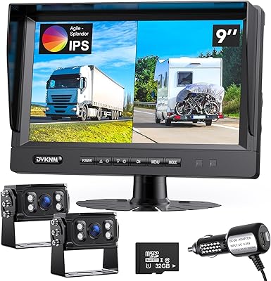 DVKNM 9″ AHD IPS Monitor Backup Camera System