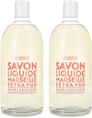 Compagnie de Provence Savon de Marseille Extra Pure Liquid Soap, Pink Grapefruit, 33.8 fl oz Refill