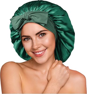 YFONG 100% 22 Momme Mulberry Silk Bonnet for Sleeping - Green