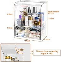 SuoXing Clear Acrylic Makeup Organizer with Lid — image 2