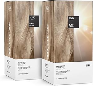 IGK Permanent Hair Color Kit 9NA Surf Club - Light Cool Blonde