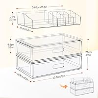 Aurblozen Clear Stackable Makeup Organizer with Drawer — image 3