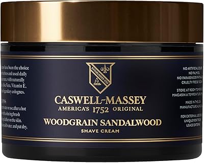 Caswell-Massey Heritage Woodgrain Sandalwood Shave Cream, 8 Fl Oz