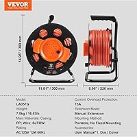 VEVOR 100FT Retractable Extension Cord Reel 12AWG — image 7