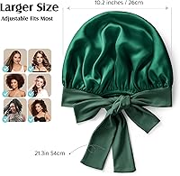 YFONG 100% 22 Momme Mulberry Silk Bonnet for Sleeping - Green — image 5