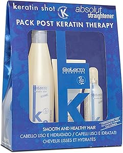 SALERM Keratin Shot Maintenance Kit 500mL Shampoo, 200mL Mask, 100mL Serum