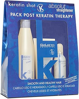 SALERM Keratin Shot Maintenance Kit 500mL Shampoo, 200mL Mask, 100mL Serum