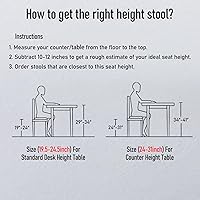 CoVibrant Lockable Stool with Back and Foot Rest, 24-31″ Height, Camel — image 8