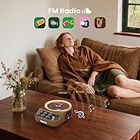 FREEFISH Retro Portable CD Player with Bluetooth, FM Radio, Dual Speakers — image 5