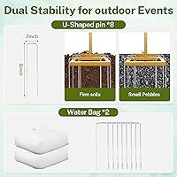 YIJXPOIN 8FT Gold Wedding Arch Backdrop Stand — image 4