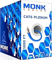 MONK CABLES CAT6 Plenum Cable 1000ft — image 1
