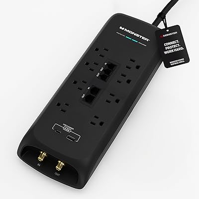 Monster Power Surge Protector 4,050 Joules 8 Outlets with USB-A & USB-C