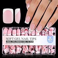 Vansiho French Gel Nail Tips 600Pcs Short Square-03 French — image 1
