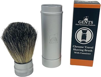 G.B.S Badger Hair Shaving Brush with Silver Metal Canister