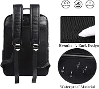 CHAO RAN Vintage Leather Laptop Backpack for Men — image 4