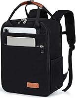Unisex Adult Large Modern Black Polyester Water-Resistant Travel Laptop Backpack — image 1