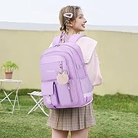 Student Backpack for Girls, Women – Purple, Waterproof Laptop Bag, 16-inch Capacity — image 2