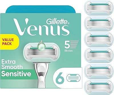 Gillette Venus Extra Smooth Sensitive Women's Razor Blade Refills, 6 Count