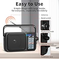 YOWGULF YG-BT2400B AM/FM Bluetooth Portable Radio — image 6