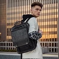 MOYYI Leather Backpack 15.6 Inch Laptop Black — image 8