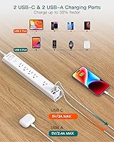 Addtam 10Ft Surge Protector Power Strip AD313C2 — image 2