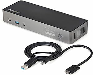 StarTech USB-C / USB-A Hybrid Docking Station for MacBook Pro/Air & Windows - Triple 4K 60Hz HDMI/DP, 85W Power Delivery