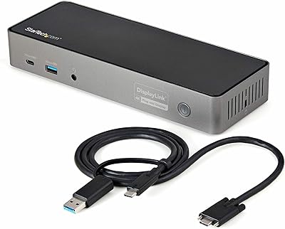 StarTech USB-C / USB-A Hybrid Docking Station for MacBook Pro/Air & Windows - Triple 4K 60Hz HDMI/DP, 85W Power Delivery
