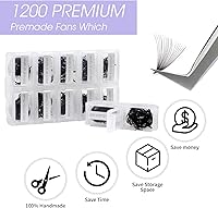 WENDY Lashes Premade Fans Eyelash Extensions 1200PCS 20D 0.07mm D Curl Mixed 9-20mm — image 2