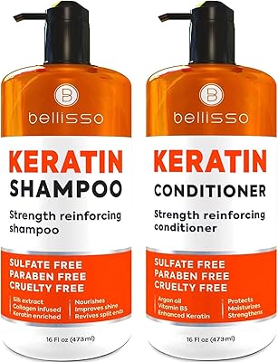 BELLISSO Keratin Shampoo and Conditioner Set, 8oz