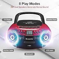 G Keni BT-9224MU Portable CD and Cassette Player Boombox — image 2