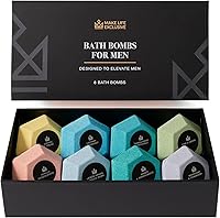 MAKE LIFE EXCLUSIVE Bath Bombs for Men - 8 Large 5oz Bombs, Masculine Scents — image 1