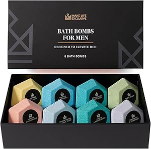 MAKE LIFE EXCLUSIVE Bath Bombs for Men - 8 Large 5oz Bombs, Masculine Scents Review
