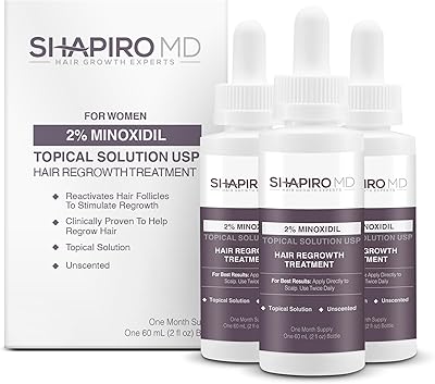 Shapiro MD Hair Growth Experts Minoxidil 2% Topical Solution for Women (3 Month)