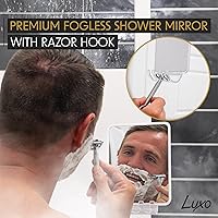 Luxo Fogless Shower Mirror with Razor Holder — image 2