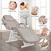 V VDLONSY Tattoo Chair with Adjustable Backrest and Hydraulic Stool, Gray — image 6