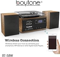 Boytone BT-58W Bluetooth Record Player Turntable — image 4