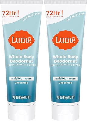 Lume Whole Body Deodorant Unscented 3oz (Pack of 2)